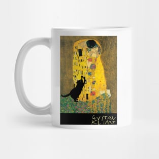 klimt&#39;s the kiss with cat added Mug